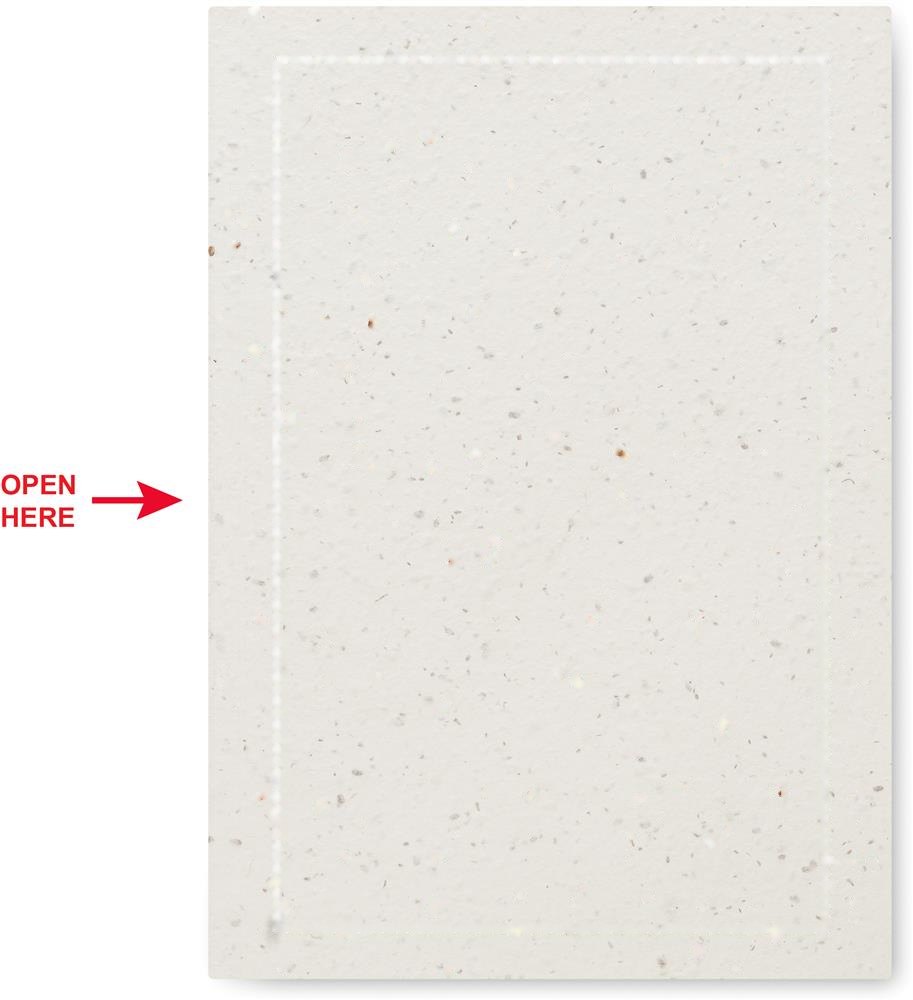 SEED BOOK - A5 notitieboekje zaadpapier — drukvlak achterzijde