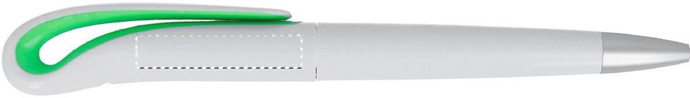 WHITESWAN - ABS pen, draaimechanisme — drukvlak naast clip links