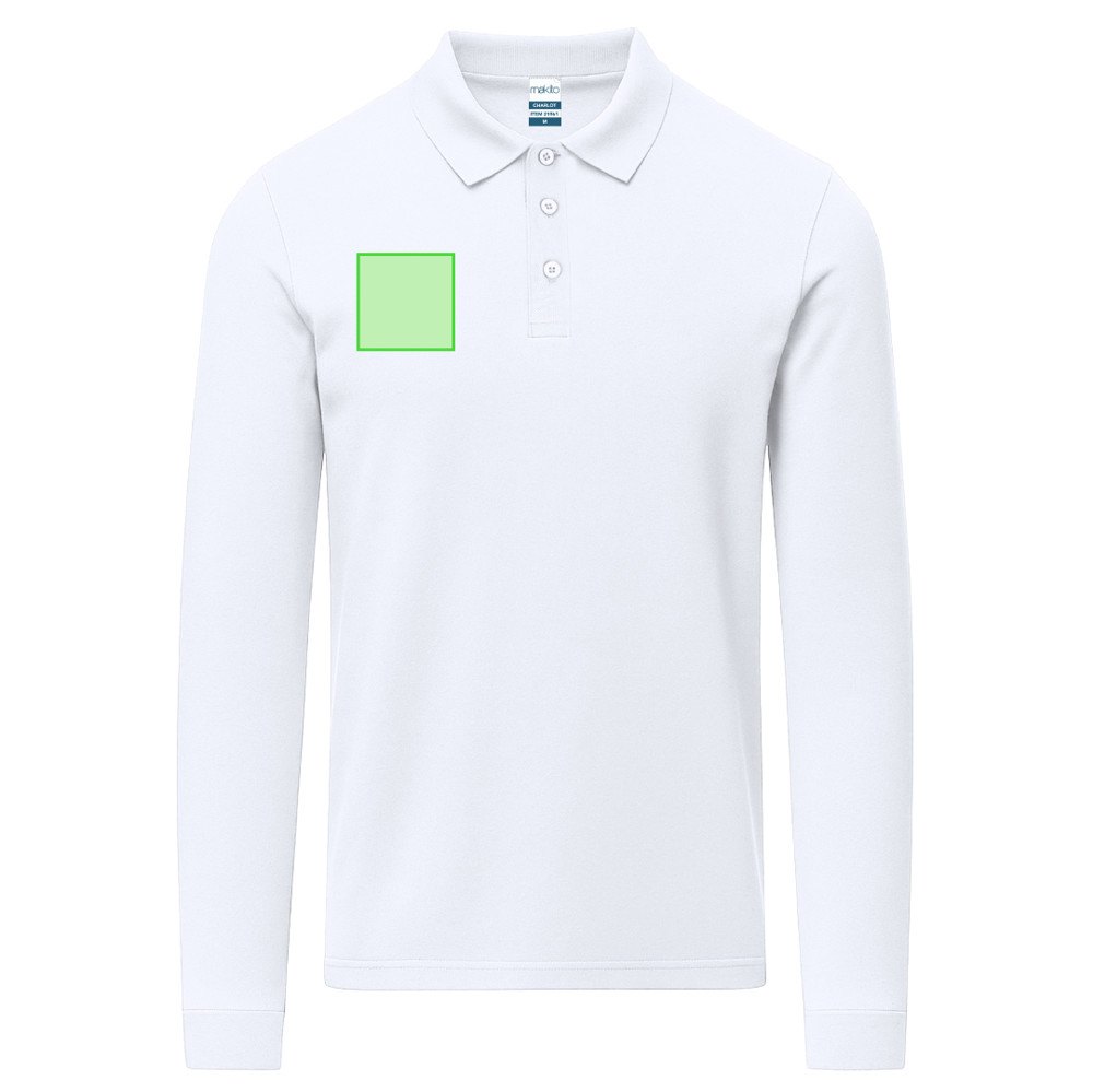 Volwassene Wit Polo Shirt Charlot — drukvlak rechterborst