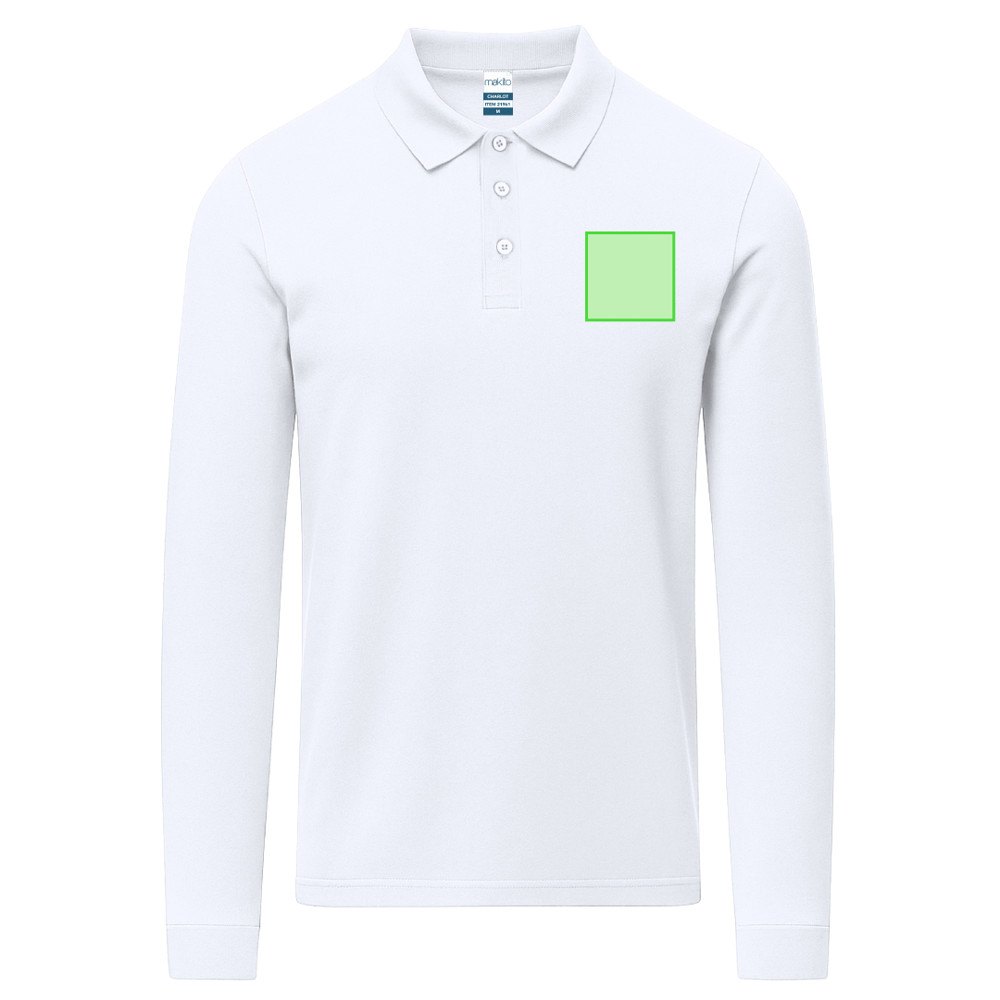 Volwassene Wit Polo Shirt Charlot — drukvlak linkerborst