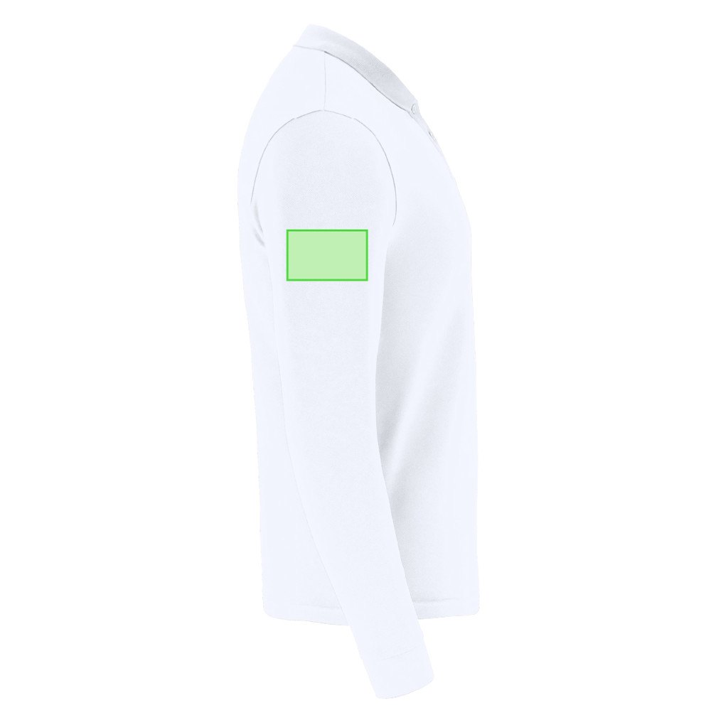 Volwassene Wit Polo Shirt Charlot — drukvlak rechtermouw