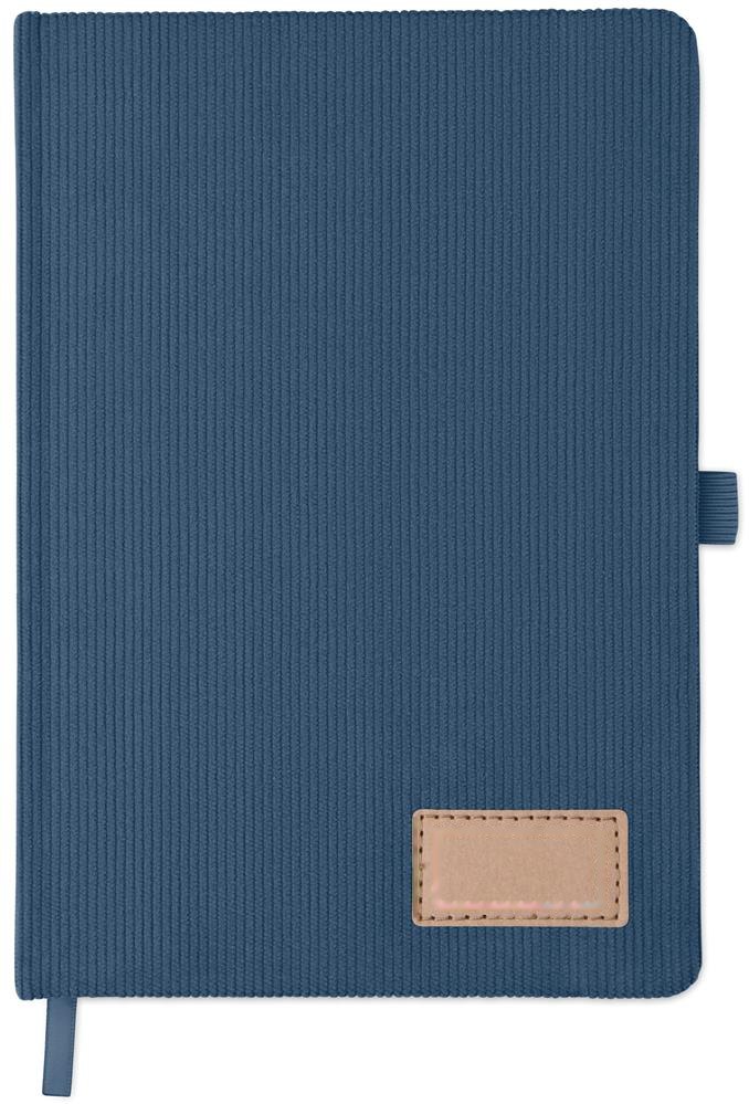 CORDI NOTE - A5 RPET corduroy notitieboek — drukvlak voorzijde