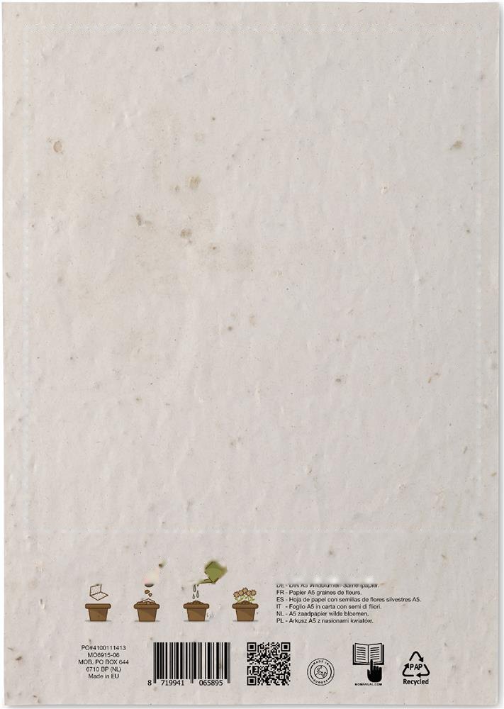 ASIDE - A5 zaadpapier wilde bloemen — drukvlak bovenzijde achterkant
