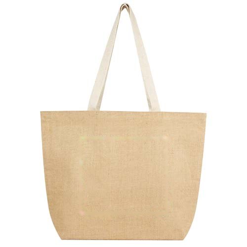 Juta jute draagtas van 300 g/m² 12 l — drukvlak voorzijde