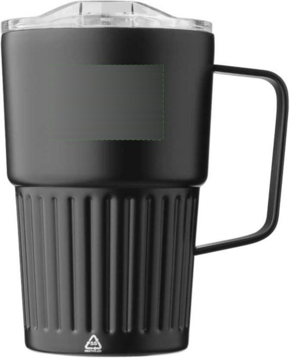 Drinkbeker Calo | Gerecycled rvs | 450 ml — drukvlak achterzijde