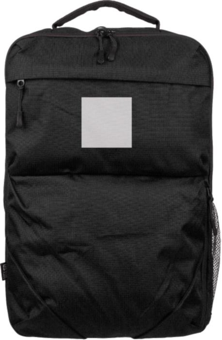 rPET (300D) polyester Ocean Bound Rugzak Tova — drukvlak voorvak