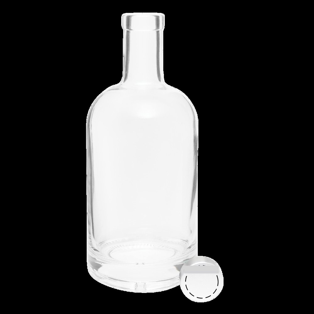 PEARLY - Glazen fles — drukvlak gecentreerd op de deksel