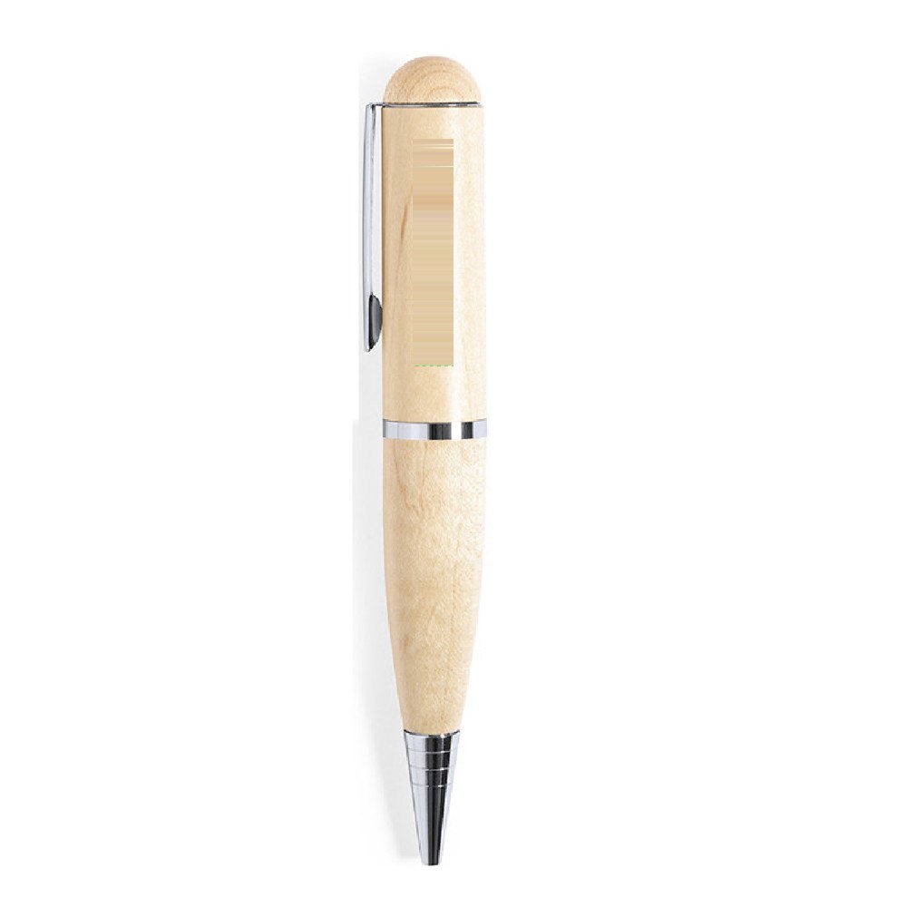 USB Balpen Kornon 16GB — drukvlak bovenlichaam naast clip