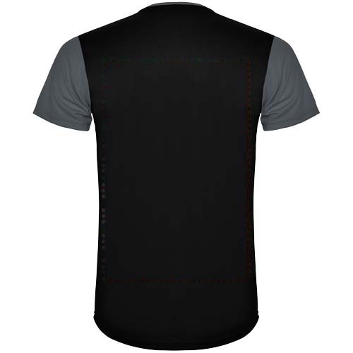 Detroit 130 g/m² sportshirt met korte mouwen voor kinderen — drukvlak impact hoog op de achterzijde