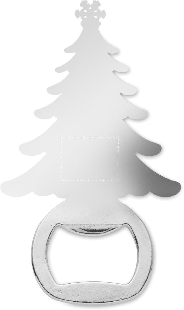 NOTLE - Flesopener Kerstpatroon — drukvlak midden op de kerstboom