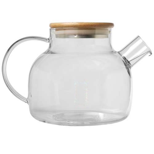 Zen theepot met zeef en bamboe deksel — drukvlak achterzijde