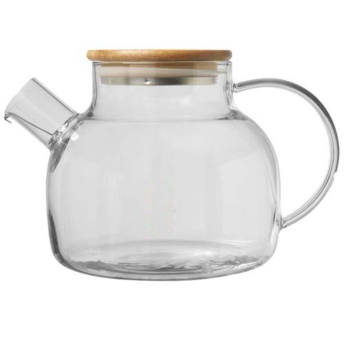 Zen theepot met zeef en bamboe deksel — drukvlak voorzijde
