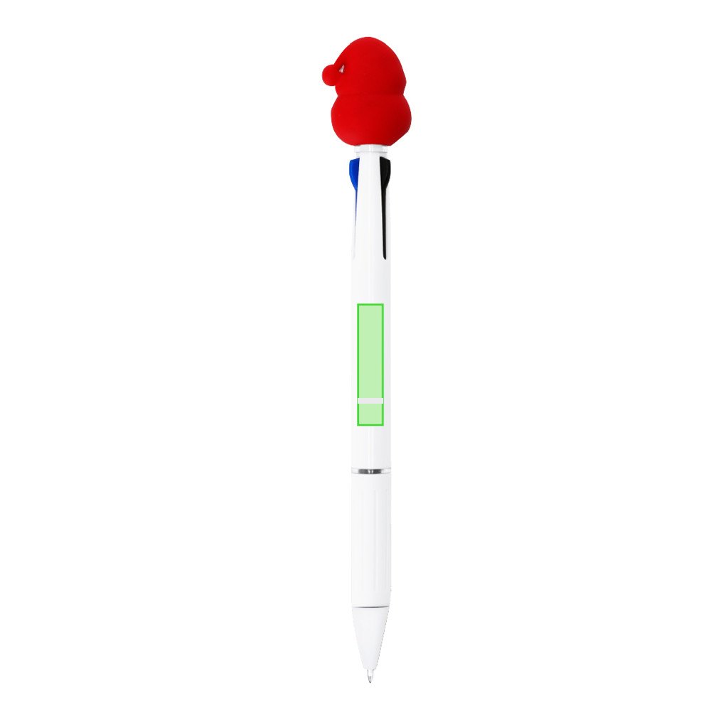 Multikleurige Pen Trismas — drukvlak achterzijde van de houder