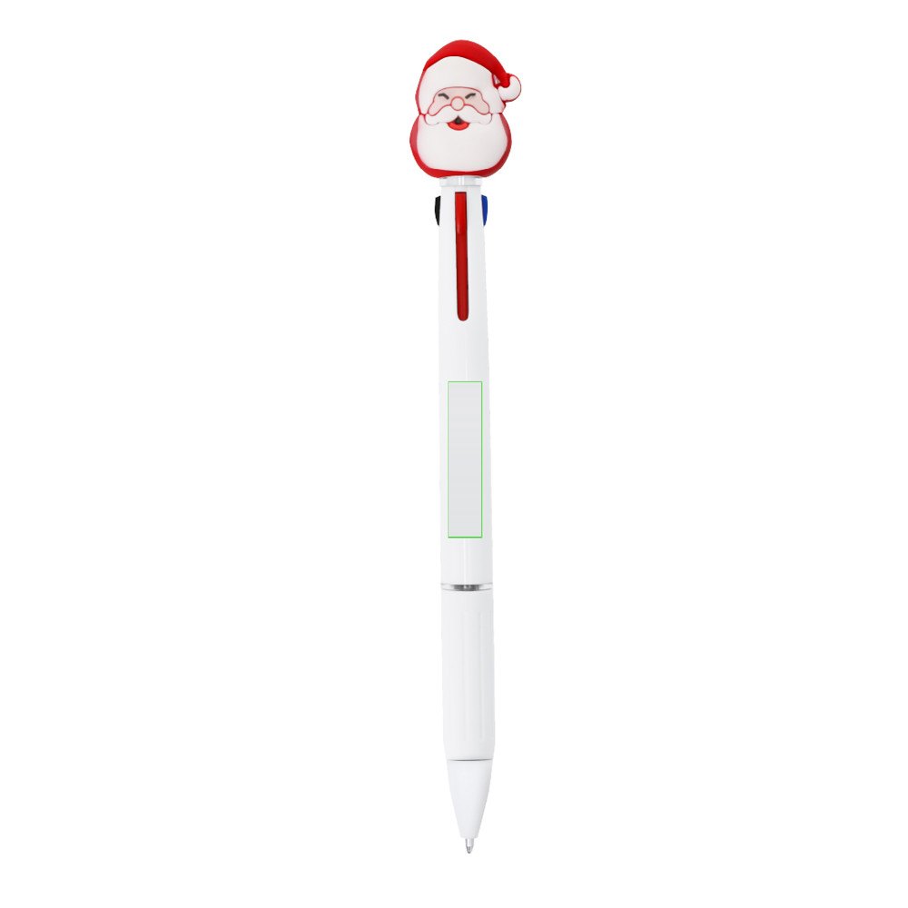 Multikleurige Pen Trismas — drukvlak voorzijde van de houder