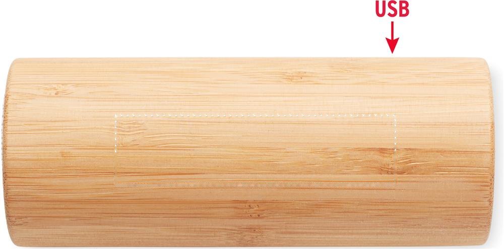 SPEAKBOX - 5W draadloze bamboe speaker — drukvlak bovenzijde
