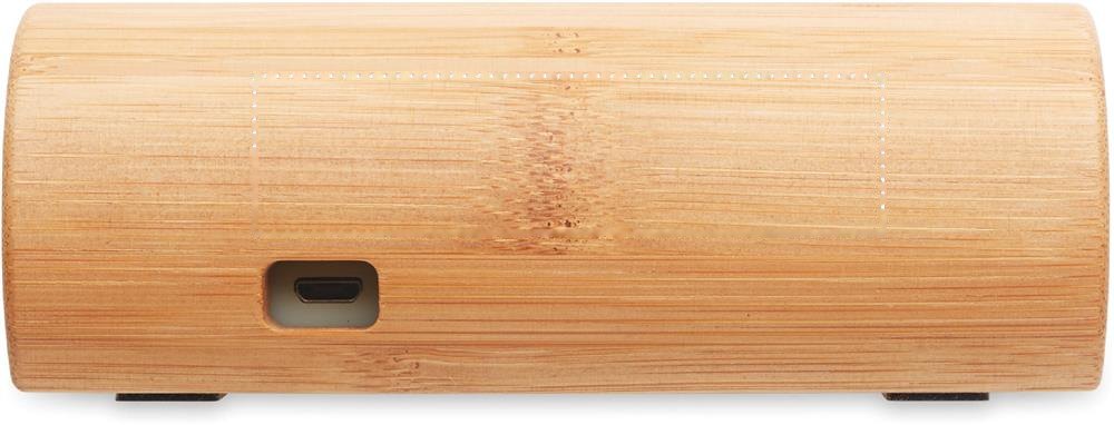 SPEAKBOX - 5W draadloze bamboe speaker — drukvlak op de achterkant
