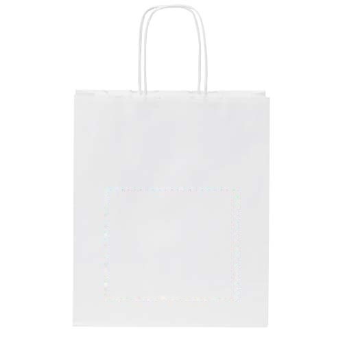 Papieren tas 80 g/m2 gemaakt van kraftpapier met gedraaide handgrepen - 18 x 8 x 21 cm — drukvlak achterzijde