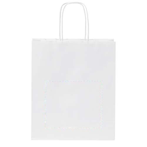 Papieren tas 80 g/m2 gemaakt van kraftpapier met gedraaide handgrepen - 18 x 8 x 21 cm — drukvlak voorzijde