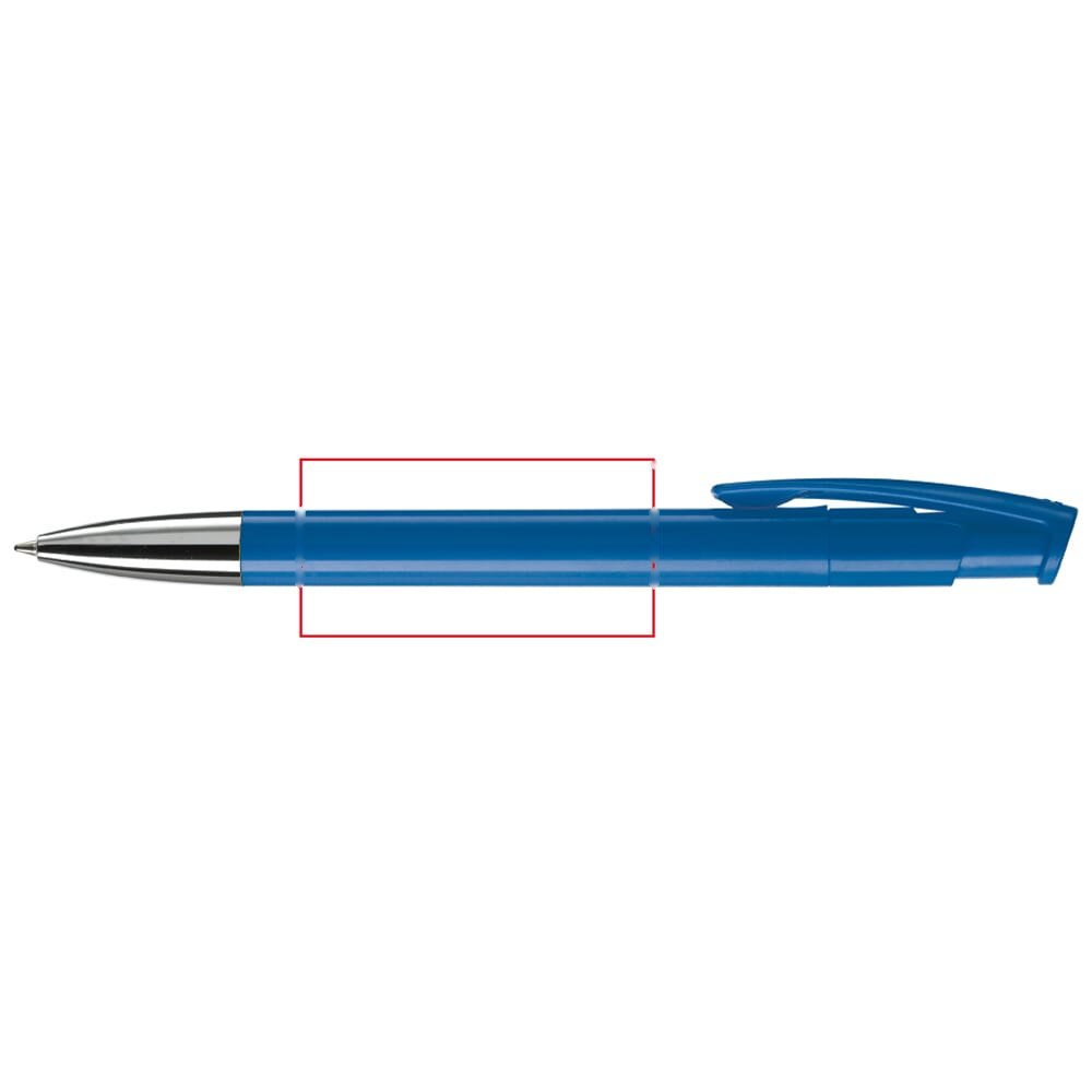 Balpen Avalon metal hardcolour — drukvlak 90 graden van de clip