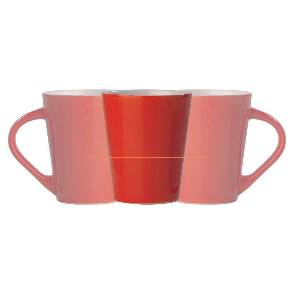 Mok Nice Helderrood 270ml — drukvlak tegenover het handvat