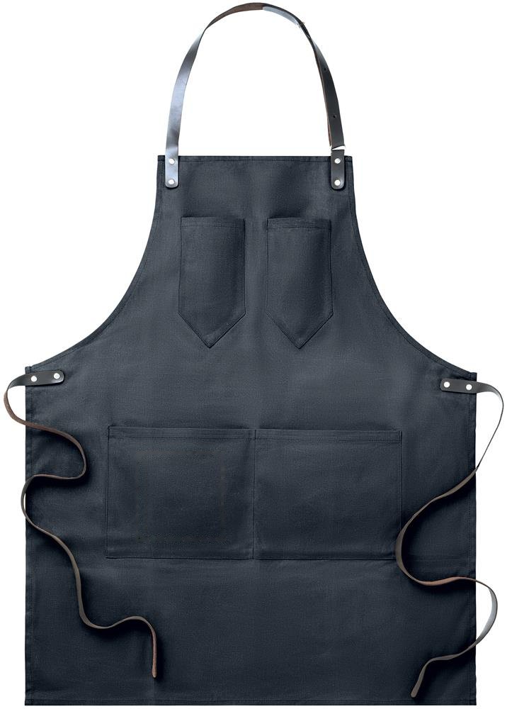 CHEF - Canvasschort met leren details — drukvlak onderzijde vak rechts