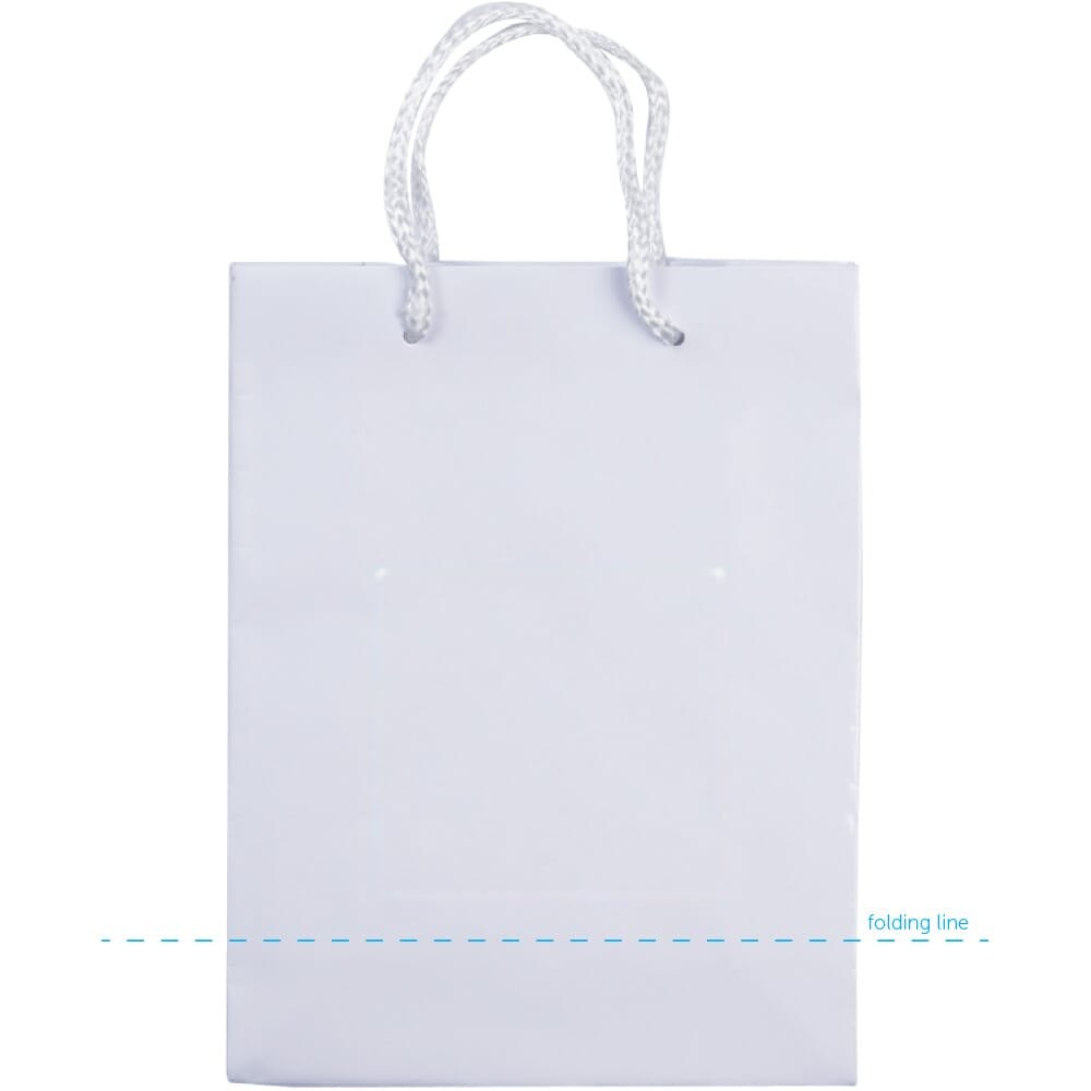 Draagtas papier klein 200g/m2 — drukvlak midden op de achterkant