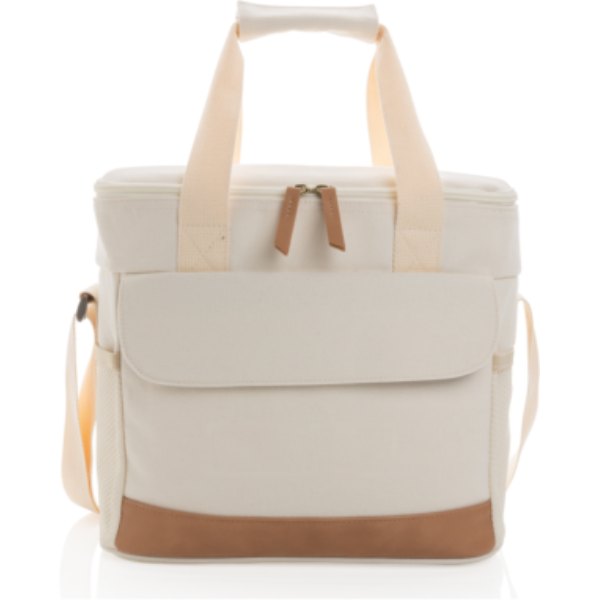 Impact AWARE™ 16 oz. recycled canvas koeltas — drukvlak artikel voorzijde