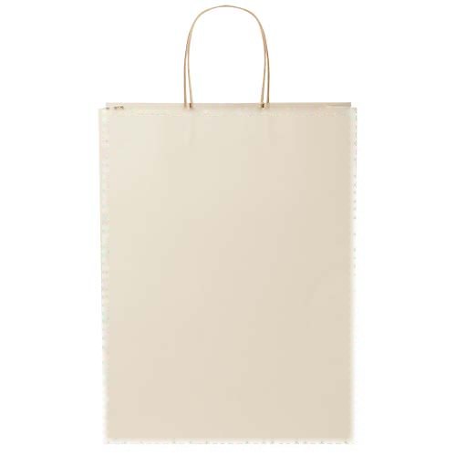 Papieren tas 150 g/m2 gemaakt van landbouwafval met gedraaide handgrepen - 31 x 12 x 41 cm — drukvlak beide zijden