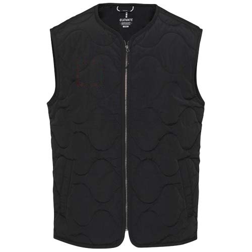 Quartz GRS gerecyclede gewatteerde unisex bodywarmer — drukvlak rechter borst