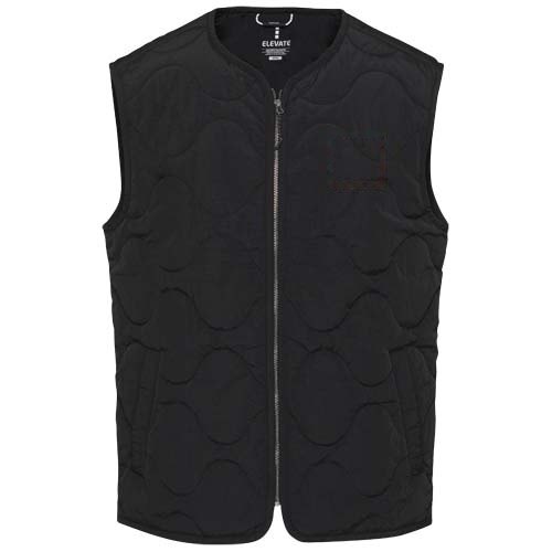 Quartz GRS gerecyclede gewatteerde unisex bodywarmer — drukvlak linker borst