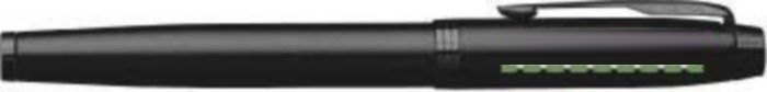 Parker IM Monochrome PVD rollerball — drukvlak naast de clip rechtshandig