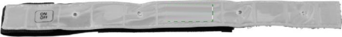 Nylon (500D) en PVC reflecterende strap met licht Anni — drukvlak bovenzijde