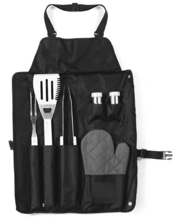 Barbecueset Hugo | Rvs | Schort — drukvlak voorvak