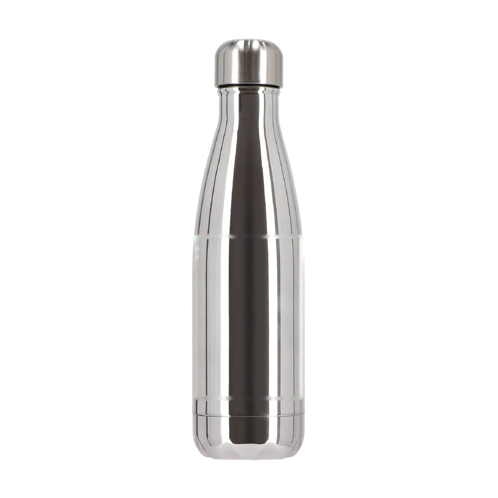 Sagaform Nils stalen fles Chroom 500 ml — drukvlak voorzijde