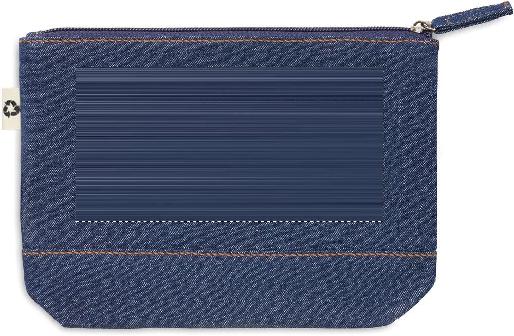 STYLE POUCH - Gerecycled denim toilettasje — drukvlak voorkant