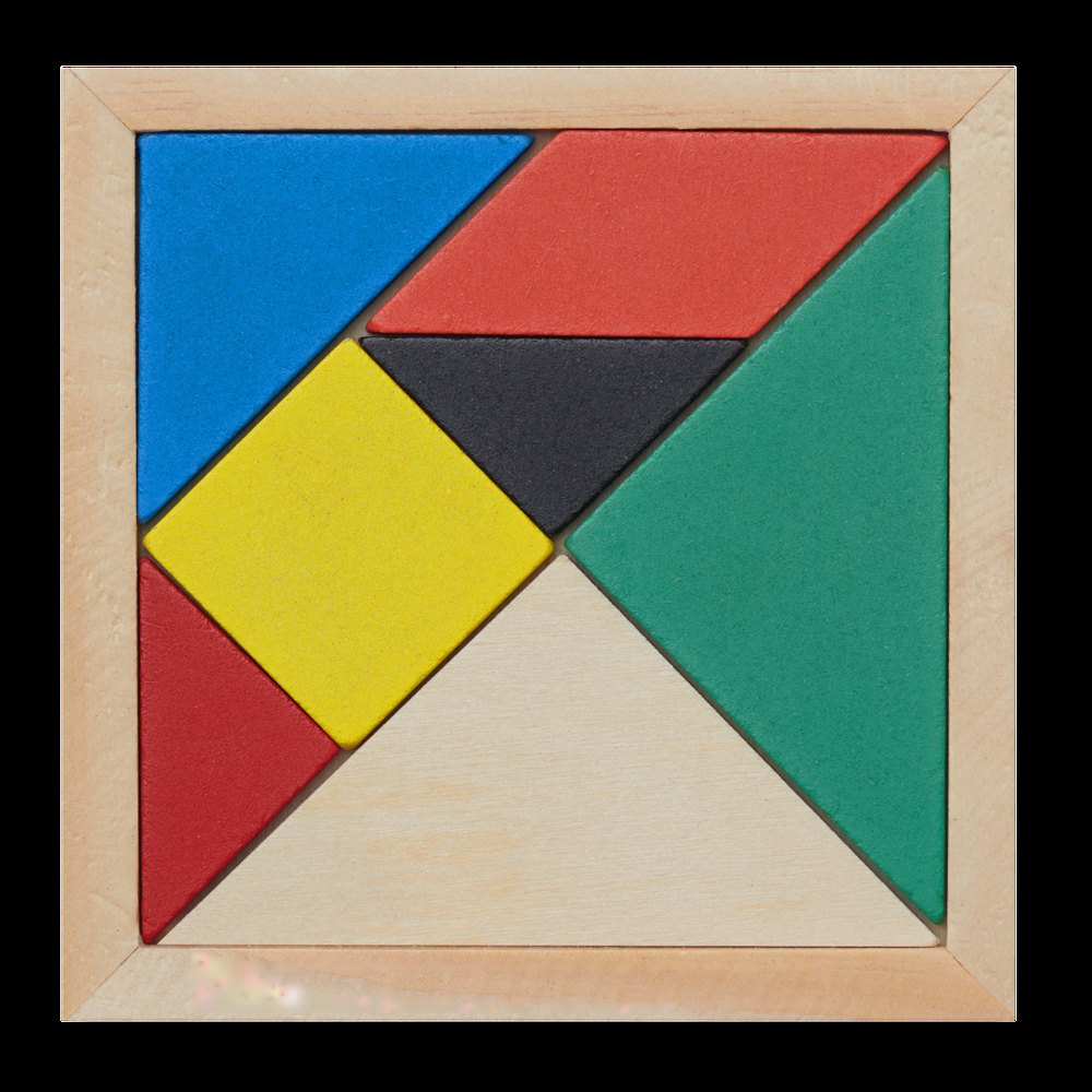 TANGRAM BASE - Houten puzzel — drukvlak gecentreerd op het frame