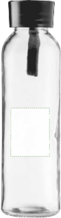 Drinkfles | Glas | Gekleurde dop | 500 ml — drukvlak zijkant