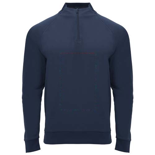 Epiro 200 g/m² sweatshirt met lange mouwen en kwartrits voor kinderen — drukvlak impact volledige voorzijde