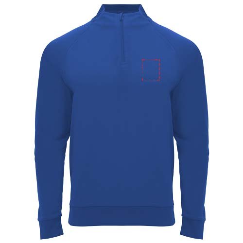 Epiro 200 g/m² sweatshirt met lange mouwen en kwartrits voor kinderen — drukvlak linker borst