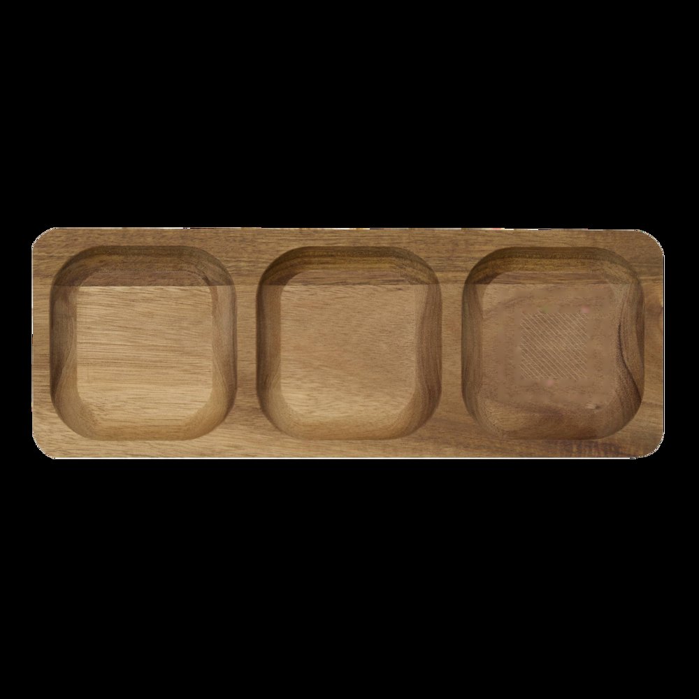 ACACIA SELECTION - Serveerplateau — drukvlak gecentreerd op de compartment rechts