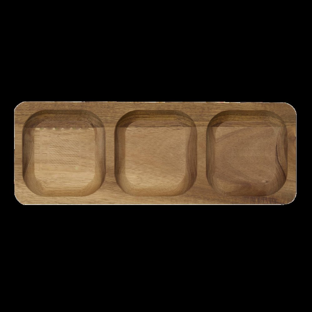 ACACIA SELECTION - Serveerplateau — drukvlak gecentreerd op de compartment links