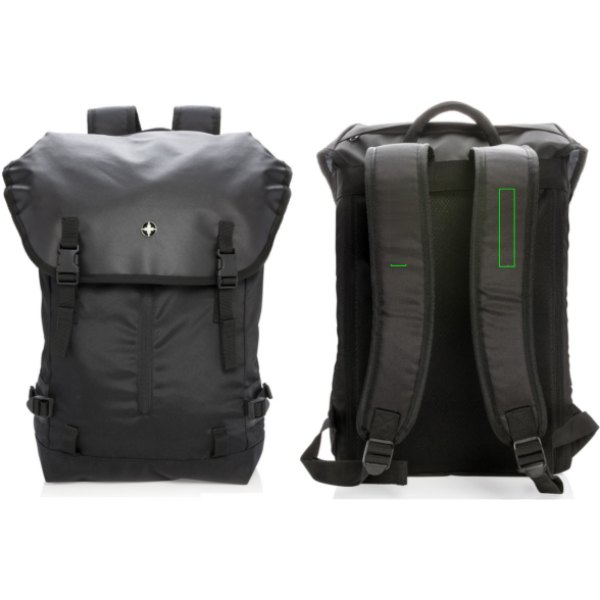 17” outdoor laptop rugtas — drukvlak band