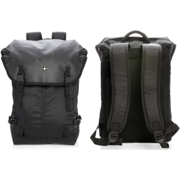 17” outdoor laptop rugtas — drukvlak artikel voorzijde boven