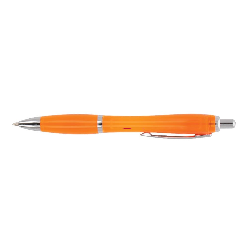 Balpen Hawaii transparant Ocean Bound Plastic — drukvlak 270 graden van de clip