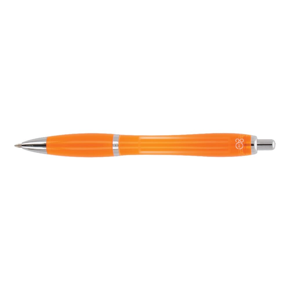 Balpen Hawaii transparant Ocean Bound Plastic — drukvlak 180 graden van de clip