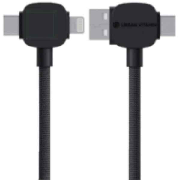 Urban Vitamin Stockton 65W gerecycled TPE/PET magn. kabel — drukvlak artikel