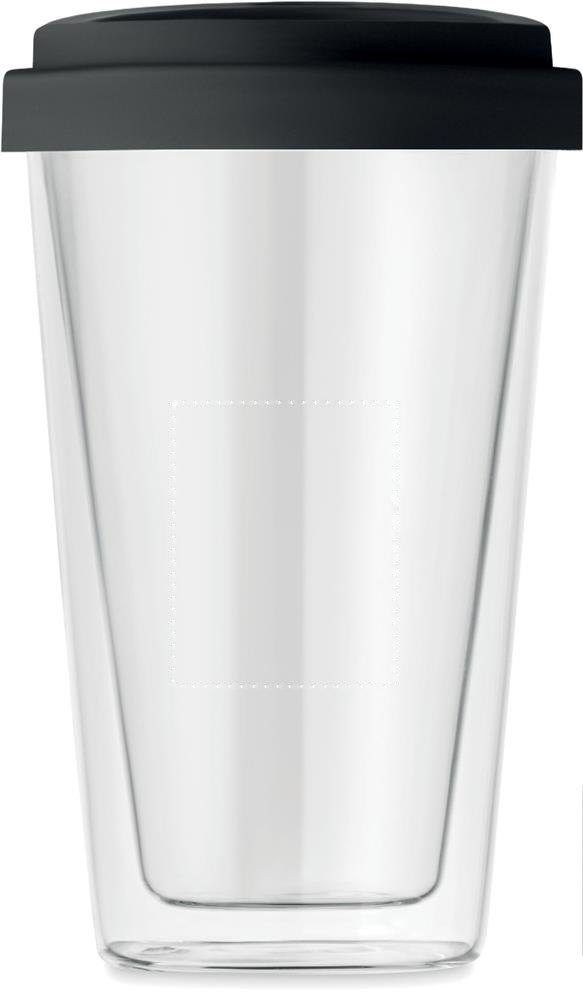 BIELO TUMBLER - Dubbelwandig glas met deksel — drukvlak achterzijde