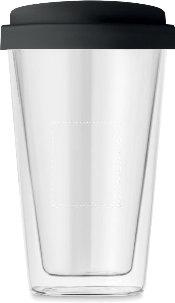 BIELO TUMBLER - Dubbelwandig glas met deksel — drukvlak voorzijde