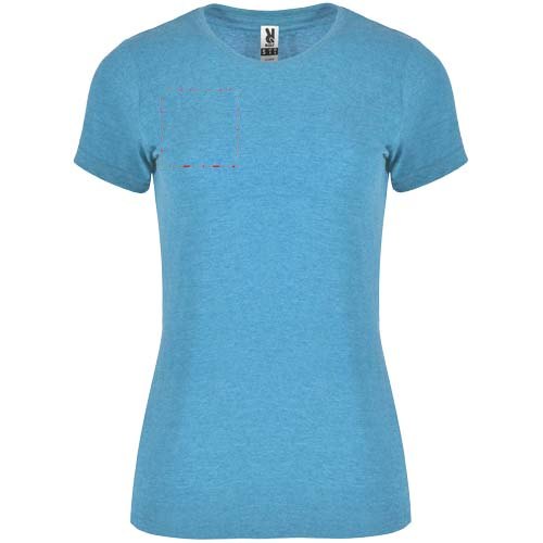 Fox 150 g/m² damesshirt met korte mouwen — drukvlak rechter borst