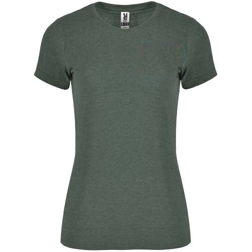 Fox 150 g/m² damesshirt met korte mouwen — drukvlak linker borst